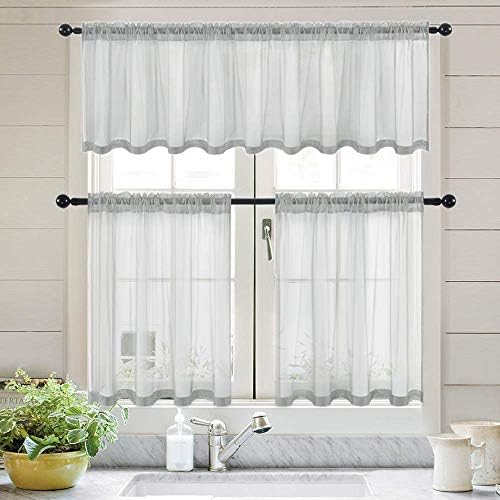 MIULEE Grey Window Valance 1 Panel 54W x 18L - Image 6