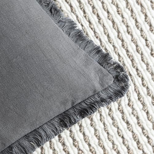 Foindtower Decorative Linen Fringe Throw Pillow Covers Cozy Boho Farmhouse - Image 3