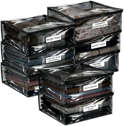 Plastic Storage Bags with Easy-Glide Zipper, Durable Clear Vinyl Zippered by Kikerike
