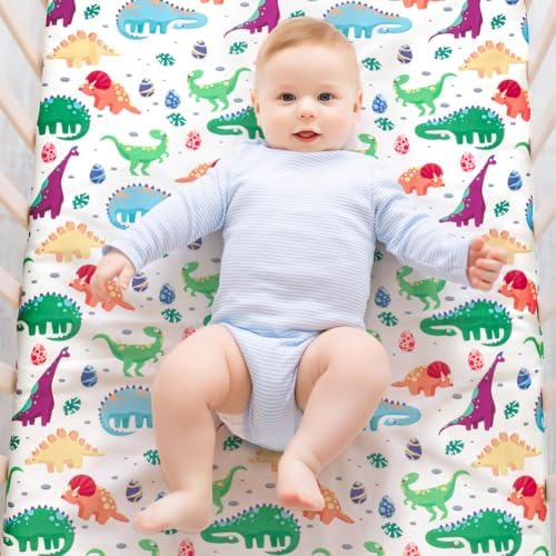 4 Pack Baby Boy Pack N Play Mini Crib Sheets Soft Fitted Baby Boy Mattress - Image 3