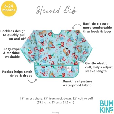 Bumkins Disney Sleeved Bib for Girl or Boy, Baby and Toddler for 6-24 Mos - Image 5
