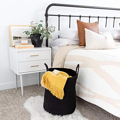 OrganiHaus Tall Cotton Rope Laundry Basket & Hamper, Blanket Storage 52L - Image 4