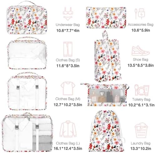 8 Set Packing Cubes for Suitcases, Packing Cube - Image 2