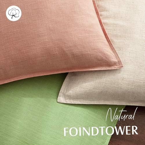 Foindtower Decorative Linen Lumbar Throw Pillow Covers 12x20 Coral Pink - Image 4