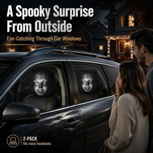 2PCS Ghost Face Headrest Covers – Scary Headrest Covers - Image 7