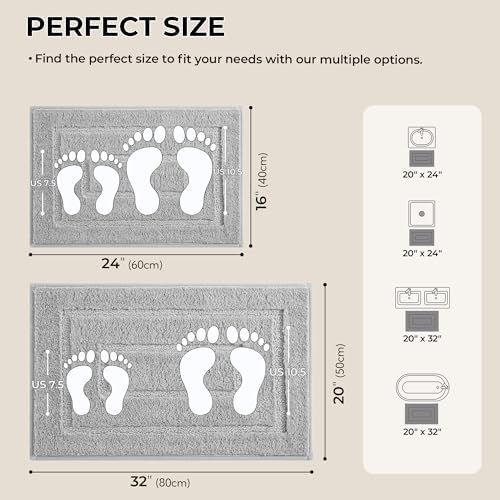 GRANNY SAYS Gray Bathroom Rugs Set 2 Piece, Soft Microfiber Bath Mats - Image 3