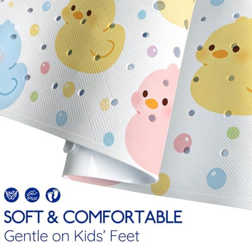 Kids Bathtub Mat Non Slip, 40 x 16 Inch Tub Mat - Image 4