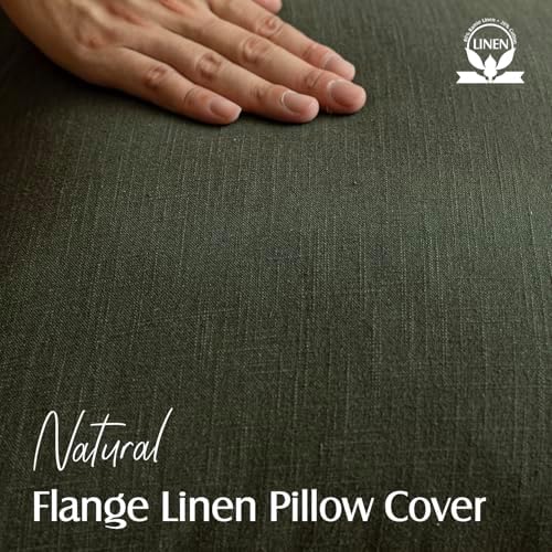 Foindtower Linen Solid Decorative Throw Pillow Cover 18x18 Inch Dark Green - Image 2
