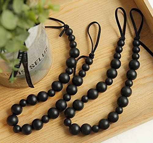 2 Pack Wood Bead Curtain Tieback, Boho Curtain Holdbacks - Image 2