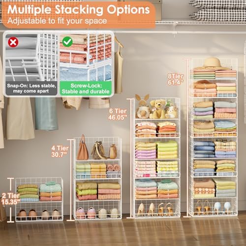 8 Tier Extended Width Hanging Closet Organizer, Sweater Storage - Image 3