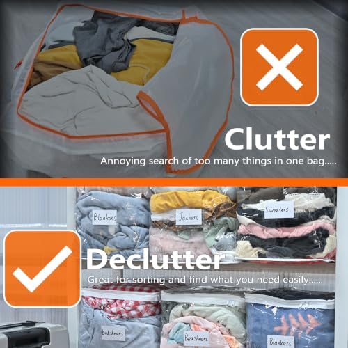 6 Pack Clear Clothes Storage Bags - Image 6