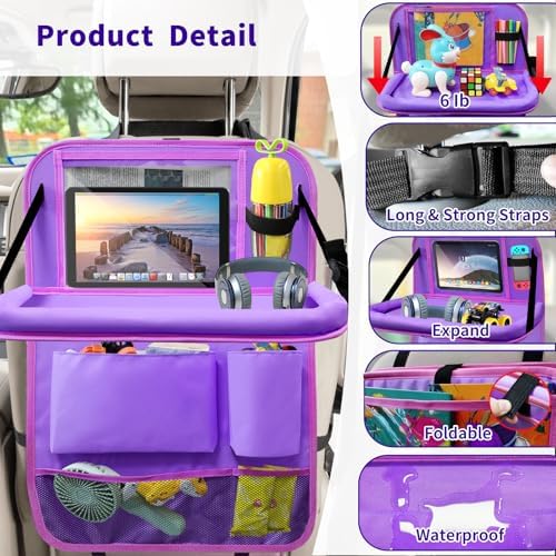 Car Seat Back Organizer Table Tray, Car Seat Storage Organizer - Image 3