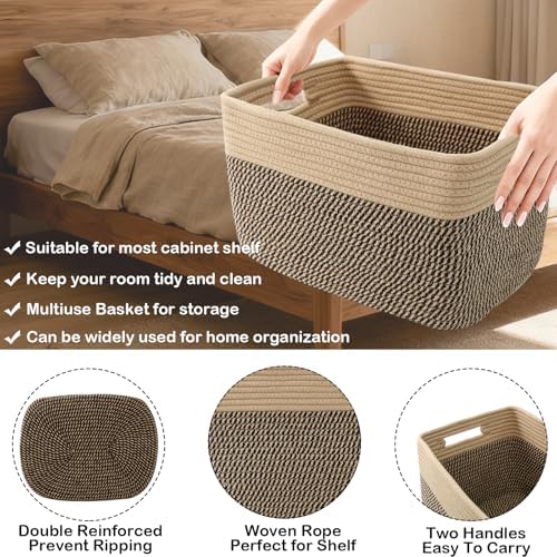 3 Pack Woven Baskets, Storage Baskets - Image 3