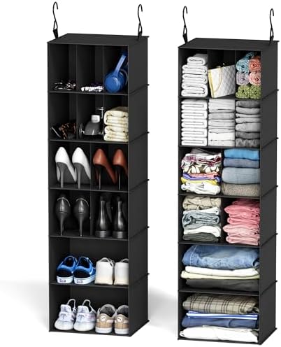 SpaceAid 2 Pack Hanging Closet Organizer and Storage by SpaceAid