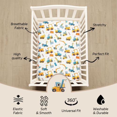 4 Pack Baby Boy Crib Sheets Set Soft Fitted Baby Boy Mattress Covers - Image 5