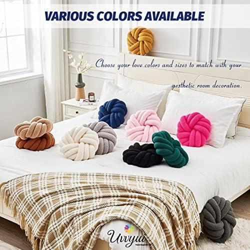 Uvvyui Knot Pillows, 14 Inch Decorative Throw Pillows Round Pillows Cushion - Image 6