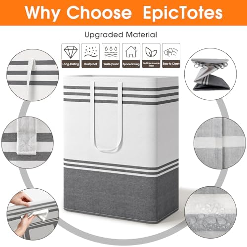 3 Pack Large Laundry Baskets, Laundry Hampers, Freestanding Waterproof - Image 4