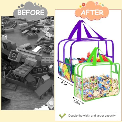 6 Colors L & XL Toy Storage Bags Reusable Clear Toy Organizer - Image 5