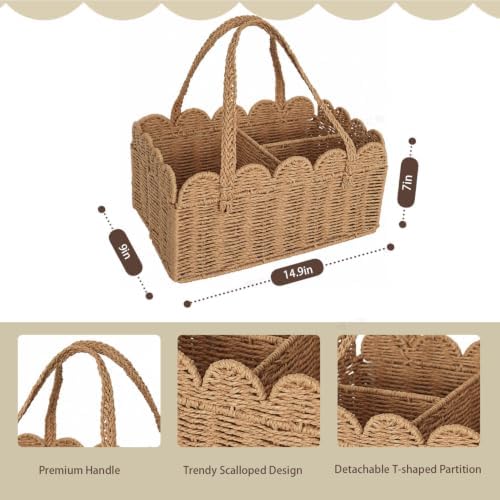 Diaper Caddy Organizer, Paper Rope Storage Baskets Nursery Bin - Image 2