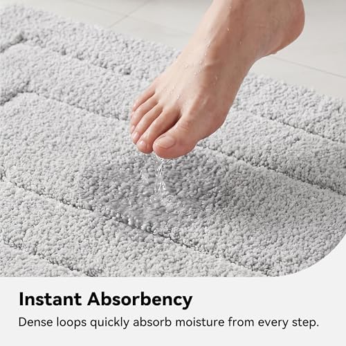 GRANNY SAYS Gray Bathroom Runner Rug 24" x 48", Soft Microfiber Bath Mat - Image 4