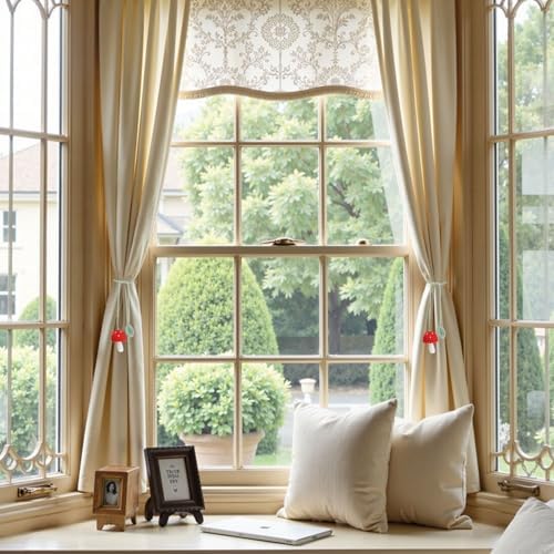 Mushroom Curtain Tieback 4Pcs Window Drape Rope Holdbacks - Image 3