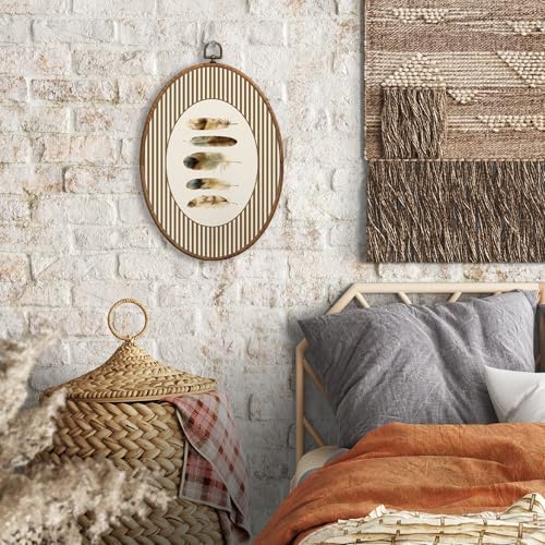 SONMYSULIL Bird Feather Boy Nursery Wall Art Decor, Kids Playroom Oval Wall - Image 4