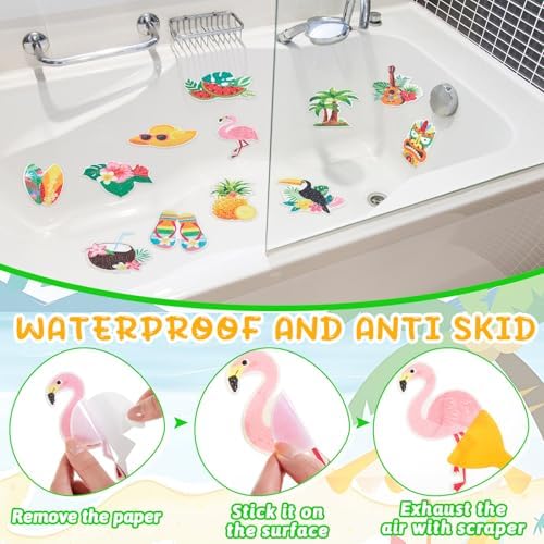 Fullhawl 30 Pcs Tropical Non Slip Shower Stickers, Bathtub Safety - Image 3
