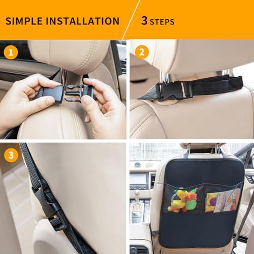 2Pack Back Seat Cover for Kids Kick Mats Backseat Protector - Image 6