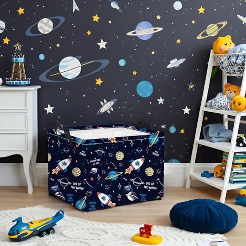 Rectangular Space Basket for Boys Baby Storage Basket Storage Bin Organizer Box - Image 2