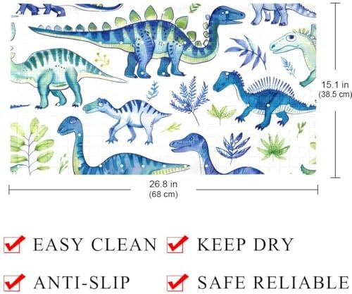 Bathtub Mat Non Slip 26.8x15.1In, Dinosaurs Bath Mat - Image 4