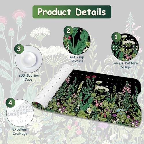Non Slip Bathtub Mat, Flower Bath Mat - Image 4
