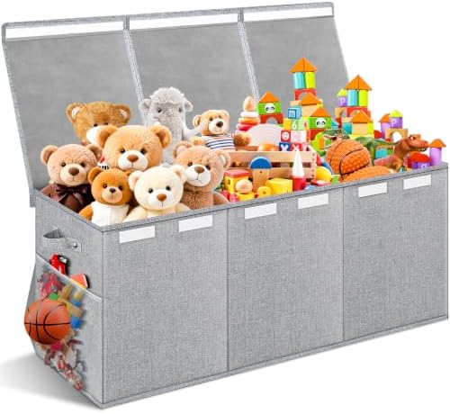 Extra Large Toy Box with Lids, Collapsible Storage Bin by Rocamdo