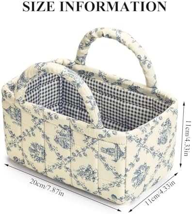 Small Storage Basket Organizer, Mini Fabric Floral Storage Baskets - Image 7