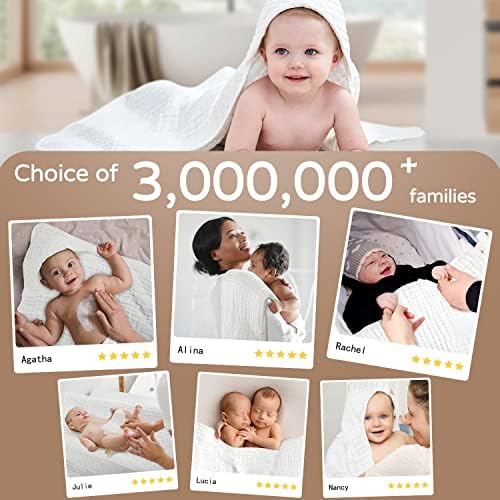 Yoofoss Hooded Baby Bath Towels 2 Pack 100% Muslin Organic Cotton - Image 6