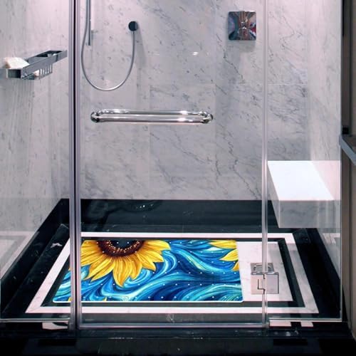 Bathtub Mat Non Slip 26.8x15.1 Inch, Sunflowers Shower Mat - Image 6