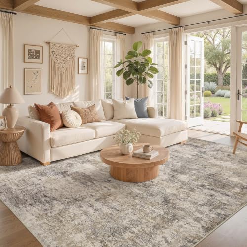 Nakagishi Boho 5x7 Area Rug Living Room Rugs Machine Washable Brown Gray - Image 2