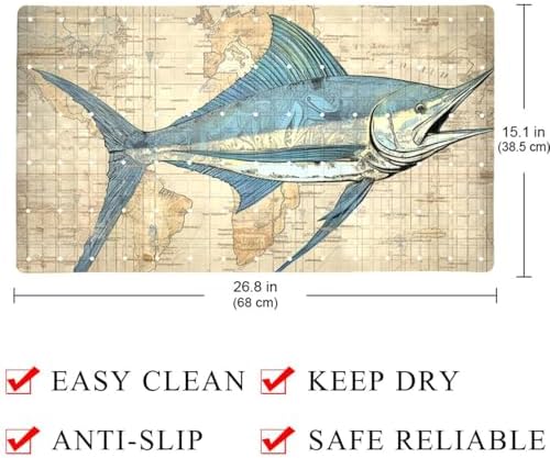 Non Slip Shower Mat Bathtub Mat 15.1x26.8 Inch, Quick Dry Bath Mat - Image 4