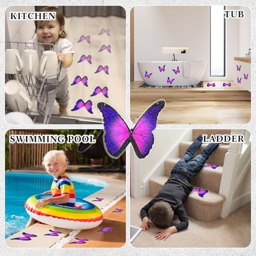 20 Pcs Non Slip Bathtub Stickers Anti Slip Shower Stickers Butterfly Anti Skid - Image 5