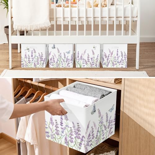 11.8" Wild Flower Storage Cube Organizer Set 3Pcs Clothes Storage Basket Bin - Image 4