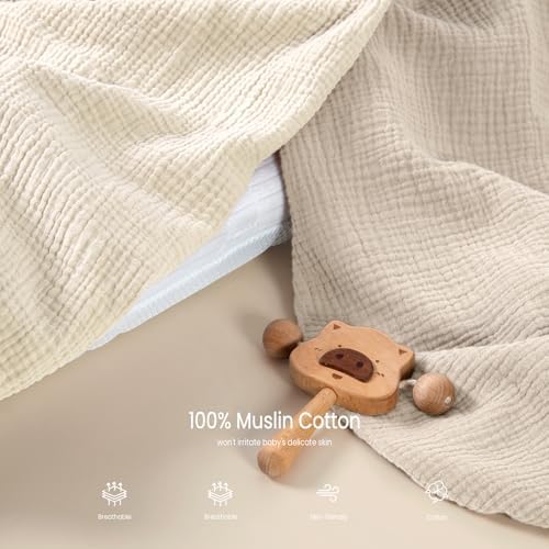 lulumoon Muslin Fitted Bassinet Sheet: Compatible - Image 4