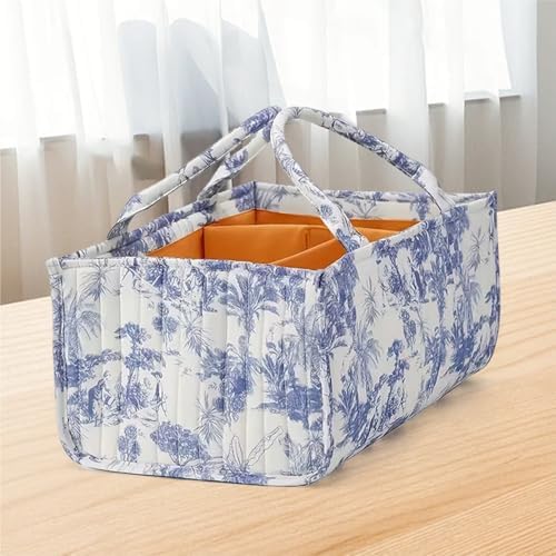 Floral Baby Diaper Caddy Organizer, Cute Nursery Storage Basket Gift - Image 5