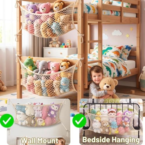 Stuffed Animal Storage Net for Kids, Toy Organizer Net - Image 3