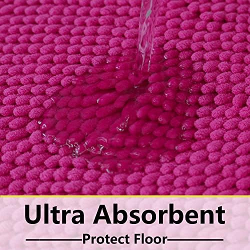 Bathroom Rugs Chenille 3-Piece Extra Soft and Absorbent Shag Bathroom Rugs - Image 6