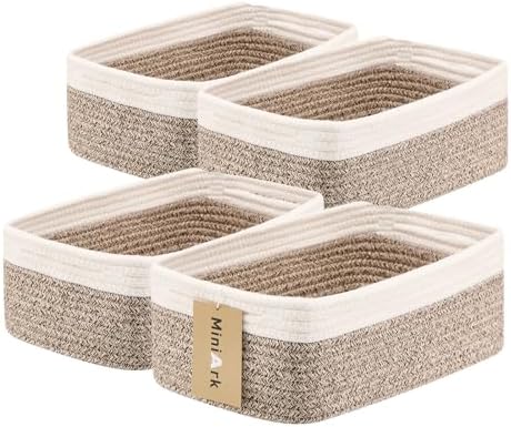 MiniArk Small Storage Baskets for Organizing | Closet Organizer Bins | Shelf by MiniArkStorageBasketsHome