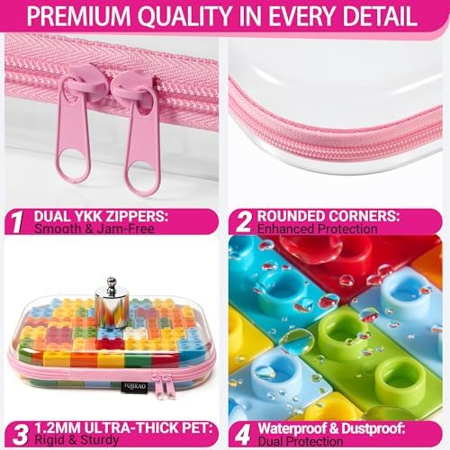 YQBRAO Clear Hard Shell Zipper Cases, 4 Medium Makeup Organizers - Image 5