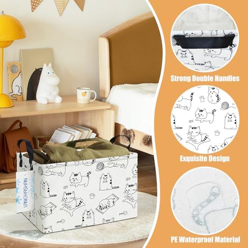 Rectangular Collapsible Cat Storage Basket Nursery Toy Organizer - Image 5