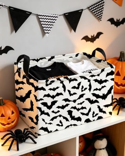Essme Rectangular Bat Baskets, Halloween Storage Box, Cute Basket - Image 5