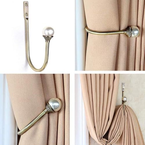 COCIVIVRE 4 Pack Curtain Holdbacks Wall Mounted Curtain Tiebacks Hooks Plastic - Image 5