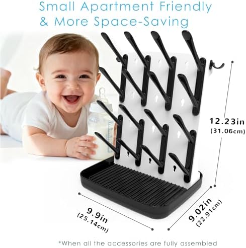 Baby Bottle Drying Rack, Vertical Space Saving Bottle Dryer - Image 4