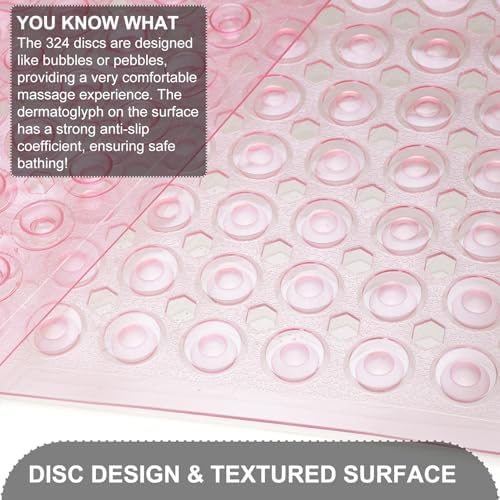 TEESHLY Bath Mat for Tub & Shower, Non Slip Soft Bathmat - Image 2